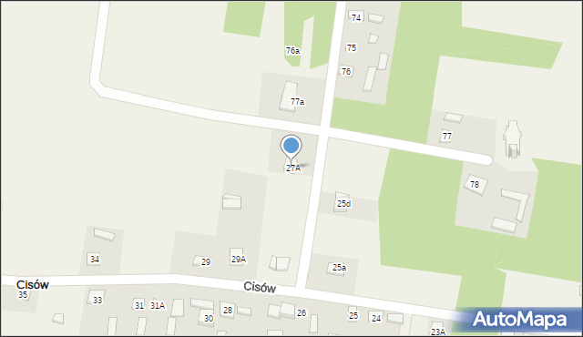 Cisów, Cisów, 27A, mapa Cisów