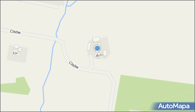 Cisów, Cisów, 80, mapa Cisów