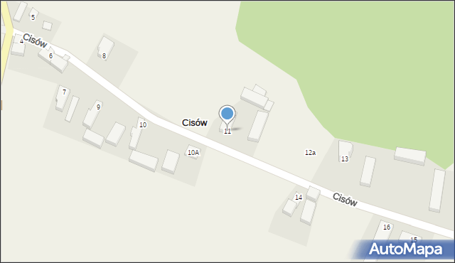 Cisów, Cisów, 11, mapa Cisów