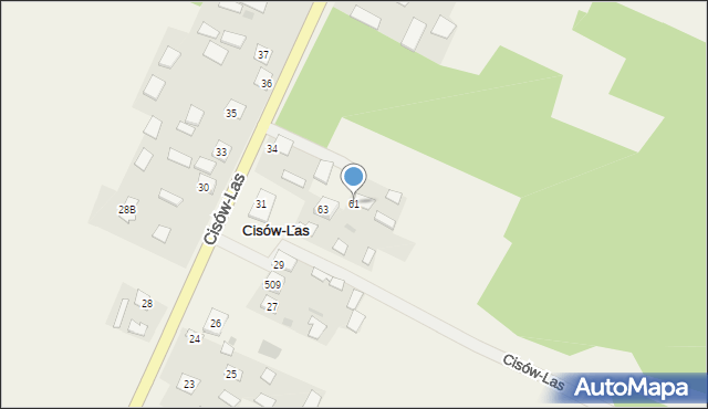 Cisów-Las, Cisów-Las, 61, mapa Cisów-Las