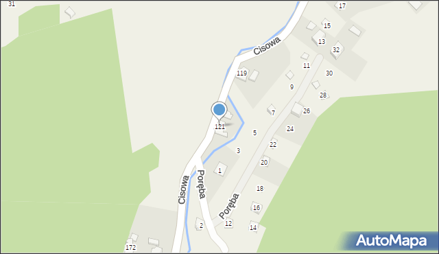 Cisownica, Cisowa, 121, mapa Cisownica