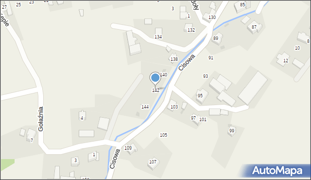 Cisownica, Cisowa, 142, mapa Cisownica