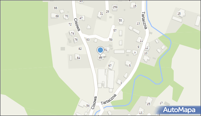 Cisownica, Cisowa, 65, mapa Cisownica