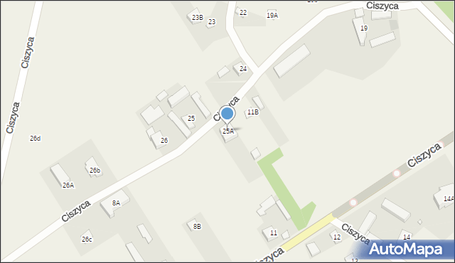 Ciszyca, Ciszyca, 25A, mapa Ciszyca