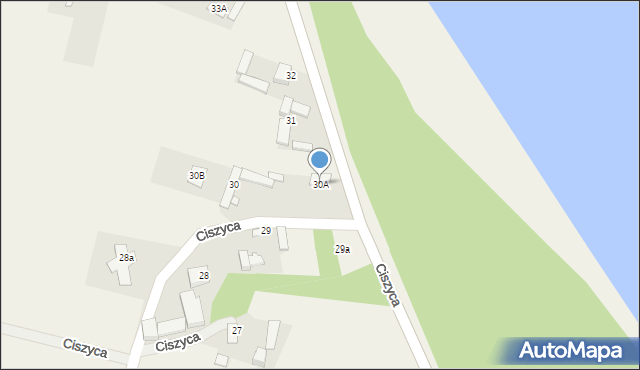 Ciszyca, Ciszyca, 30A, mapa Ciszyca