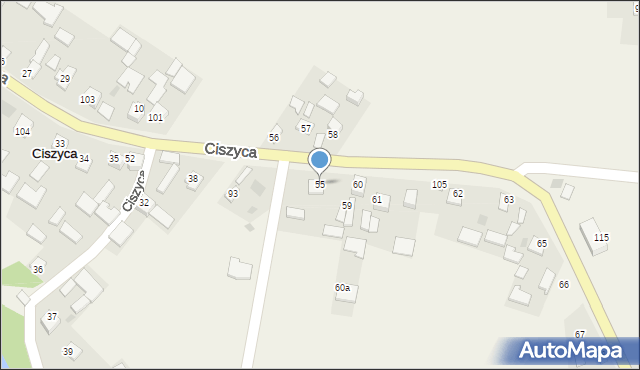 Ciszyca, Ciszyca, 55, mapa Ciszyca