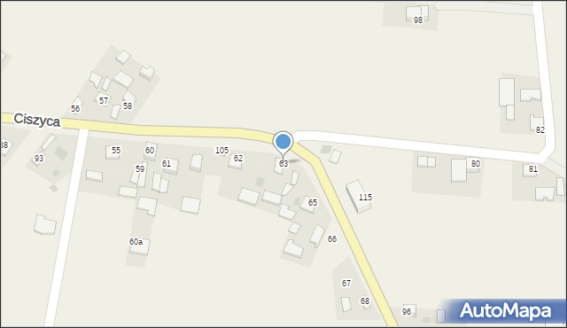Ciszyca, Ciszyca, 63, mapa Ciszyca