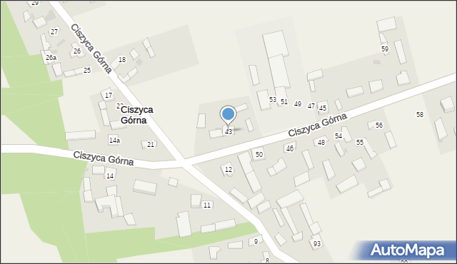 Ciszyca Górna, Ciszyca Górna, 43, mapa Ciszyca Górna