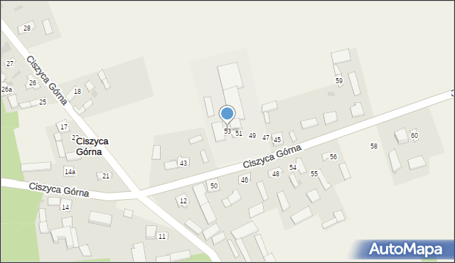 Ciszyca Górna, Ciszyca Górna, 53, mapa Ciszyca Górna