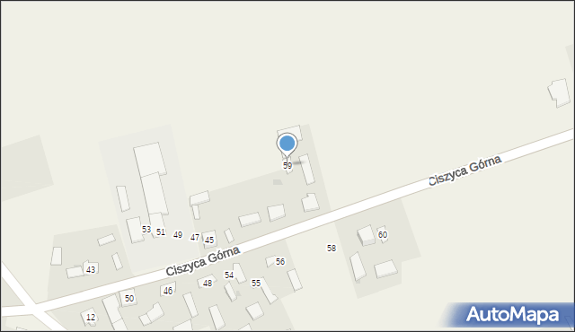 Ciszyca Górna, Ciszyca Górna, 59, mapa Ciszyca Górna