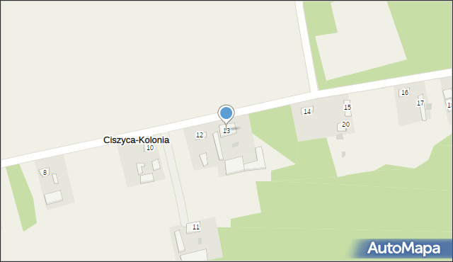 Ciszyca-Kolonia, Ciszyca-Kolonia, 13, mapa Ciszyca-Kolonia