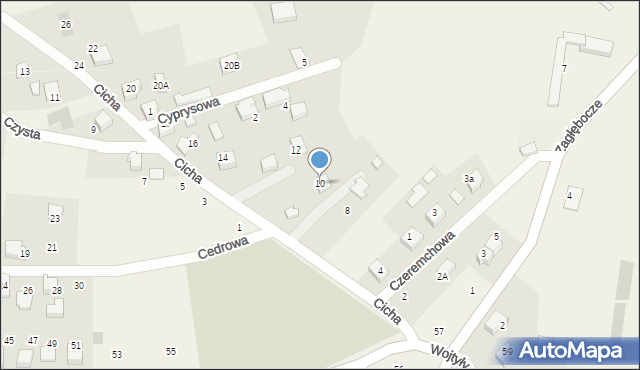Czaniec, Cicha, 10, mapa Czaniec