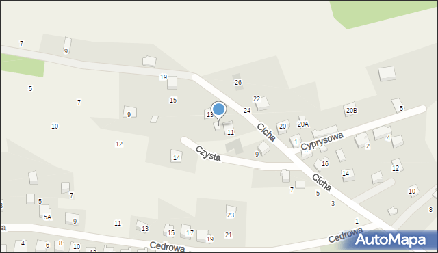 Czaniec, Cicha, 11A, mapa Czaniec