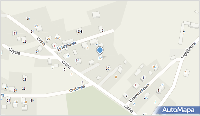 Czaniec, Cicha, 12, mapa Czaniec