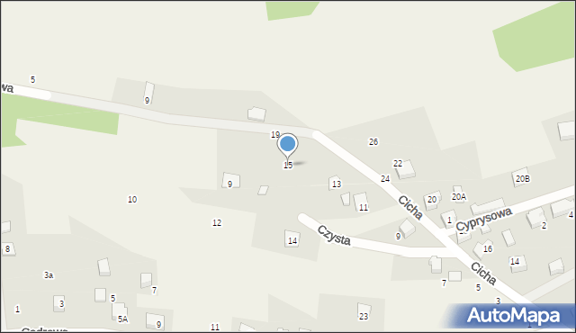 Czaniec, Cicha, 15, mapa Czaniec