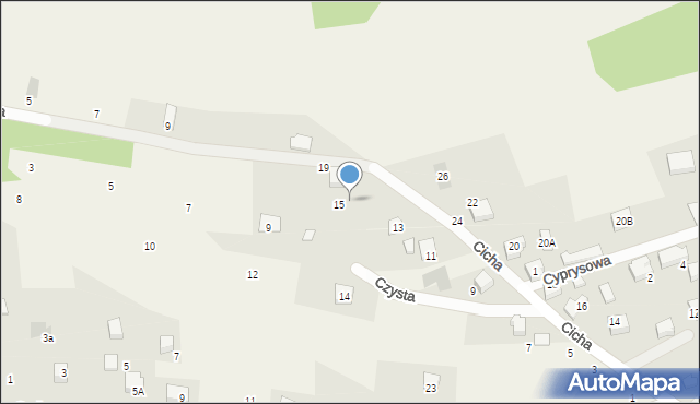 Czaniec, Cicha, 17, mapa Czaniec