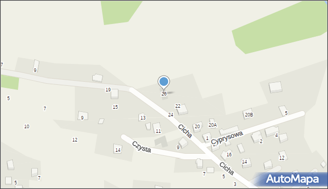 Czaniec, Cicha, 26, mapa Czaniec