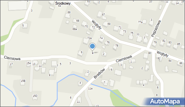 Czaniec, Cierniowa, 4, mapa Czaniec