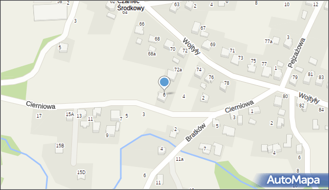 Czaniec, Cierniowa, 6, mapa Czaniec