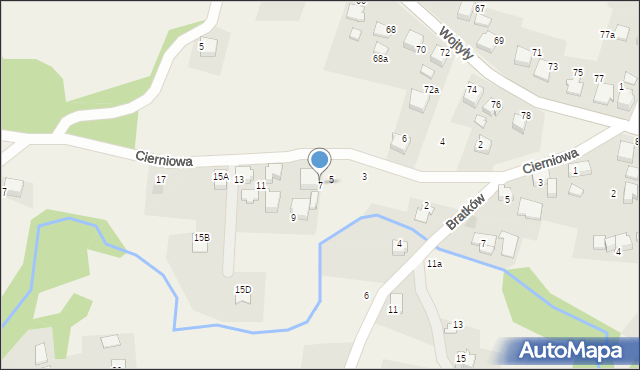 Czaniec, Cierniowa, 7, mapa Czaniec