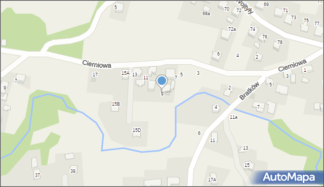 Czaniec, Cierniowa, 9, mapa Czaniec