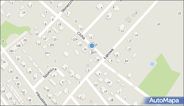 Czarna Białostocka, Cicha, 26, mapa Czarna Białostocka