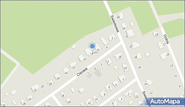 Czarne, Cisowa, 8, mapa Czarne