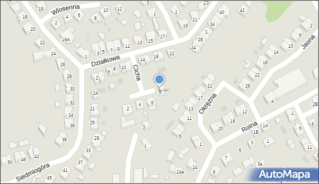 Czarnków, Cicha, 8, mapa Czarnków