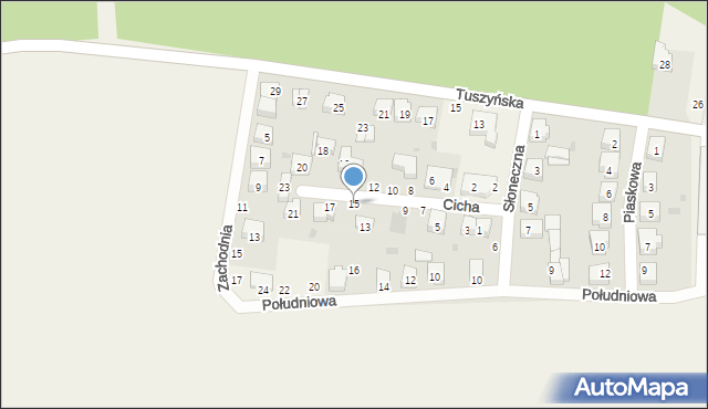 Czarnocin, Cicha, 15, mapa Czarnocin