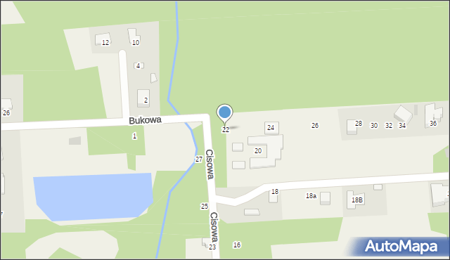 Czarny Las, Cisowa, 22, mapa Czarny Las