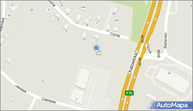 Czechowice-Dziedzice, Cicha, 12c, mapa Czechowic-Dziedzic