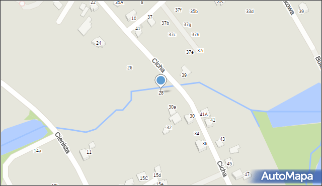 Czechowice-Dziedzice, Cicha, 28, mapa Czechowic-Dziedzic