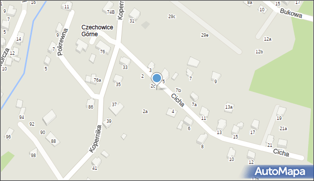 Czechowice-Dziedzice, Cicha, 2d, mapa Czechowic-Dziedzic