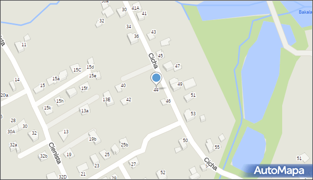 Czechowice-Dziedzice, Cicha, 44, mapa Czechowic-Dziedzic