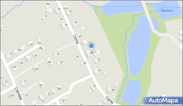 Czechowice-Dziedzice, Cicha, 49, mapa Czechowic-Dziedzic