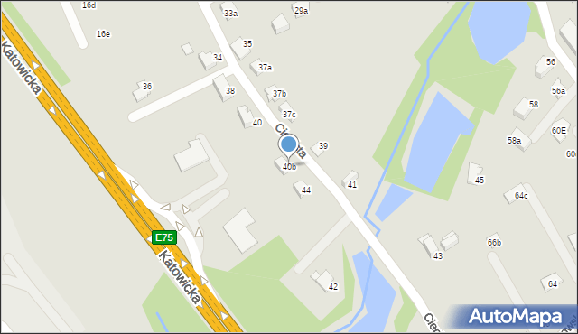 Czechowice-Dziedzice, Cienista, 40b, mapa Czechowic-Dziedzic