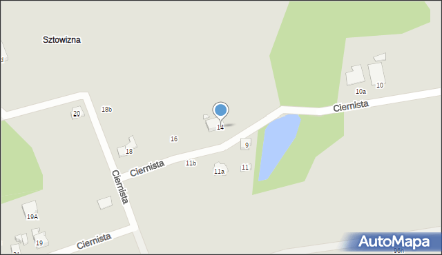 Czechowice-Dziedzice, Ciernista, 14, mapa Czechowic-Dziedzic