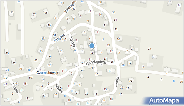 Czernichów, Cicha, 4, mapa Czernichów