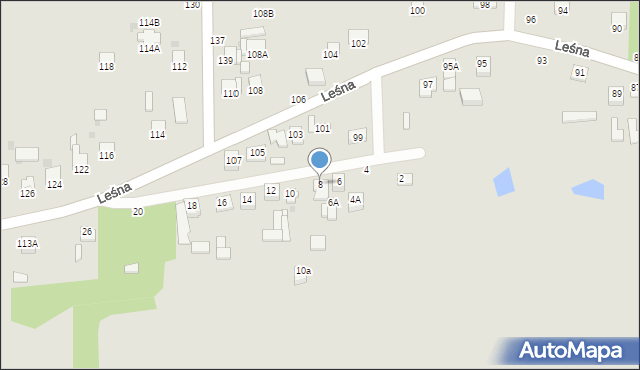 Częstochowa, Cienista, 8, mapa Częstochowy