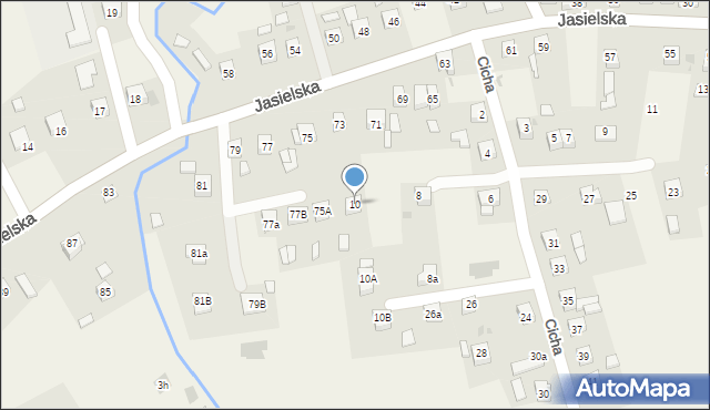 Czudec, Cicha, 10, mapa Czudec