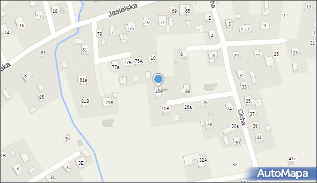 Czudec, Cicha, 10A, mapa Czudec