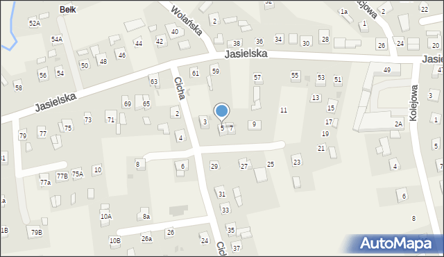 Czudec, Cicha, 5, mapa Czudec