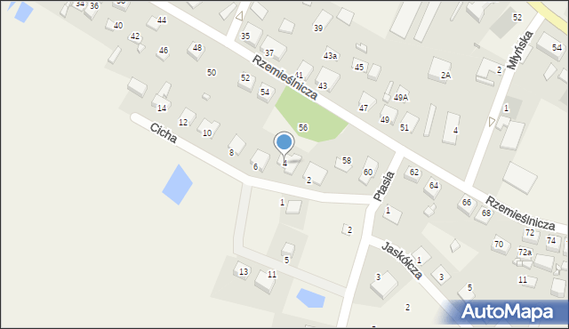 Dąbrowa Chełmińska, Cicha, 4, mapa Dąbrowa Chełmińska