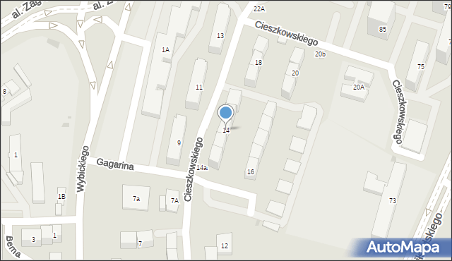 Dąbrowa Górnicza, Cieszkowskiego Józefa, 14, mapa Dąbrowa Górnicza