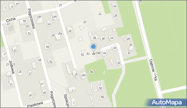 Dąbrówka, Cicha, 48, mapa Dąbrówka
