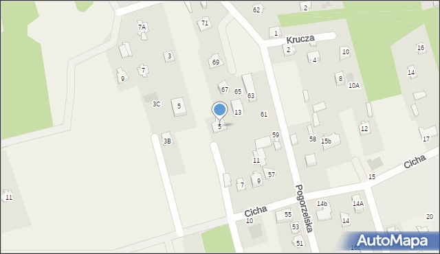 Dąbrówka, Cicha, 5, mapa Dąbrówka