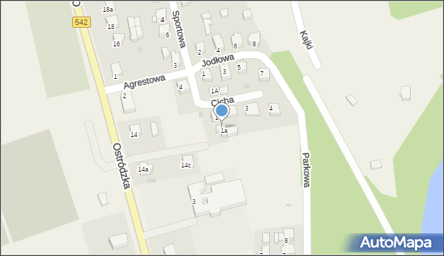 Dąbrówno, Cicha, 1b, mapa Dąbrówno