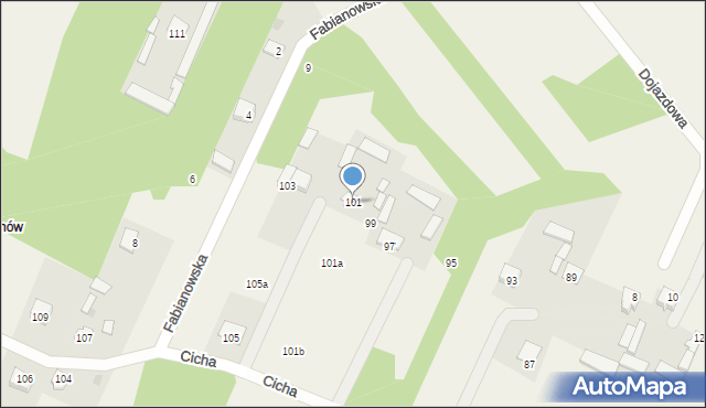 Dębinki, Cicha, 101, mapa Dębinki