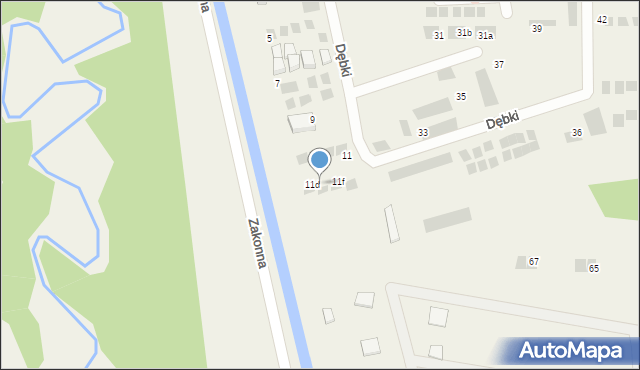 Dębki, Cicha, 11e, mapa Dębki