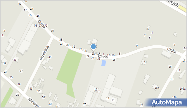 Dęblin, Cicha, 22, mapa Dęblin